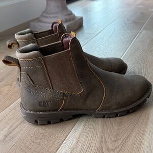 Caterpillar Brown Slip-On Leather Work Chelsea Boots